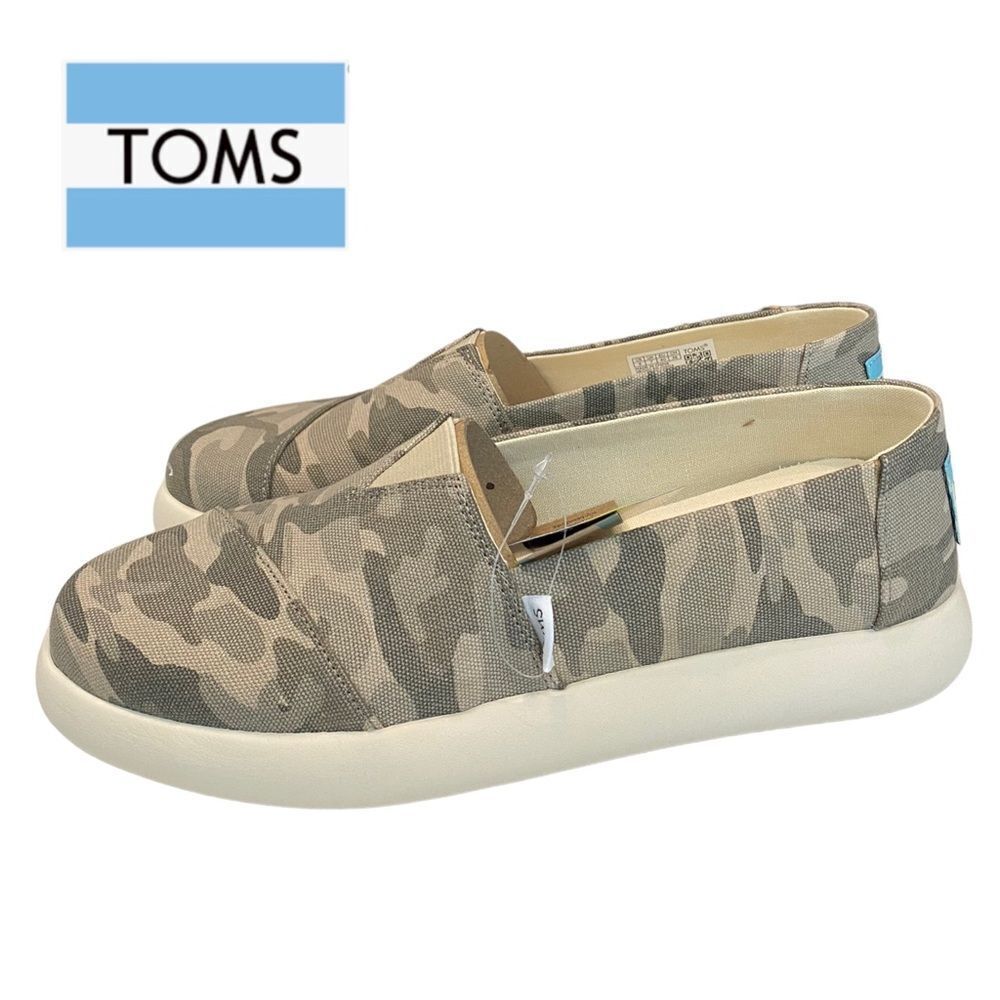 NEW TOMS Alpargata Mallow Taupe Gray Forest Camo Womens Shoes